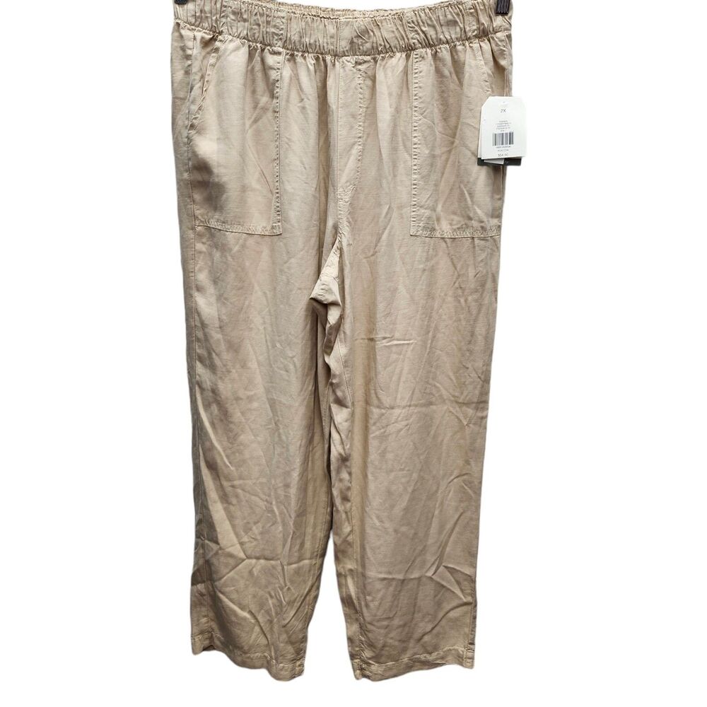 Wonderly Khaki Pants Womens 2X Elastic Waist Deep Pockets Casual Beach Coastal